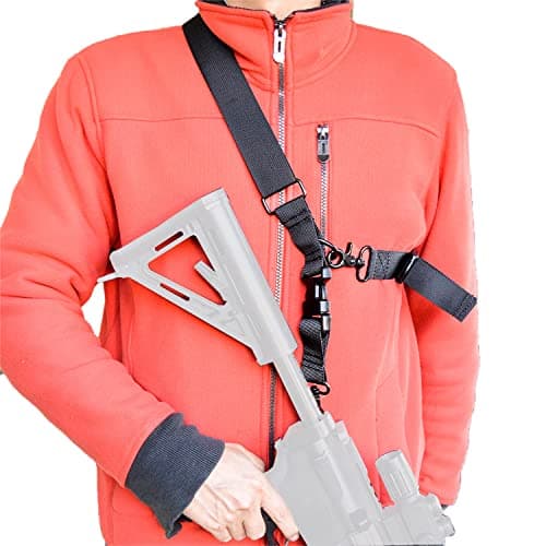 Image of Rifle Sling 2 Point Sling One Point Sling Airsoft Sling Multi-use Rifle Strap Fast Adjustable Gun Carry Strap with Metal Clips Fit Most Gun Ring or Mount