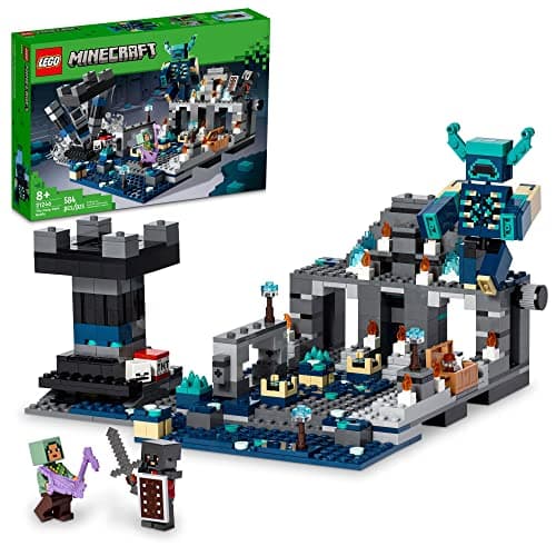 Image of LEGO Minecraft The Deep Dark Battle Set, 21246 Biome Adventure Toy, Ancient City with Warden Figure, Exploding Tower & Treasure Chest, for Kids Ages 8 Plus