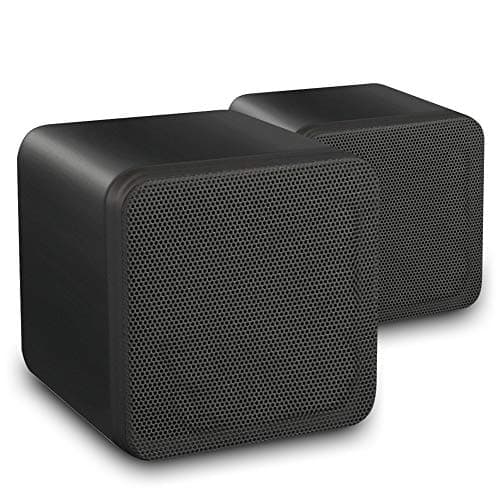 Image of eAudio Pair of Black HiFi Stereo Bookshelf Cube Speakers Home Cinema Surround Sound 4" 80 Watts