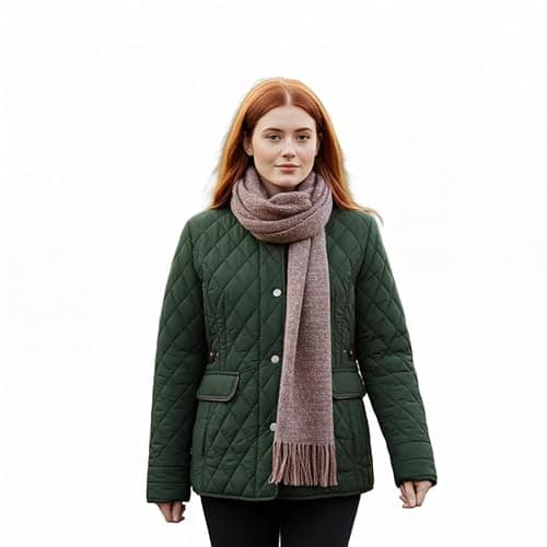 Image of Hazy Blue Louise Quilted Womens Jacket (UK, Numeric, 16, Regular, Regular, Khaki)