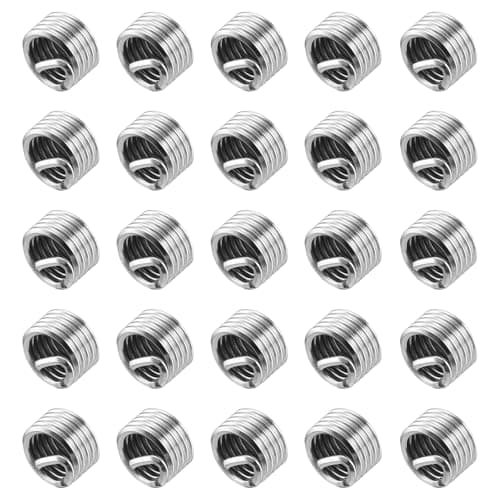 Image of sourcing map 50pcs Wire Thread Inserts 3/8-16 UNC 1D(3/8") 304 Stainless Steel Helical Type Coiled Thread Repair Kit Wire Screw Threaded Sleeve Sheath for Mechanical Equipment