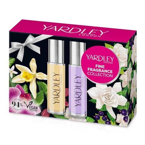 Image of Yardley London Contemporary Mini Fragrance Collection – Gardenia & Cassis and Orchid & Vanilla Eau de Toilette, Long-Lasting, Elegant Perfumes for Women, Floral Scent, Women’s Mini Set for Gifting