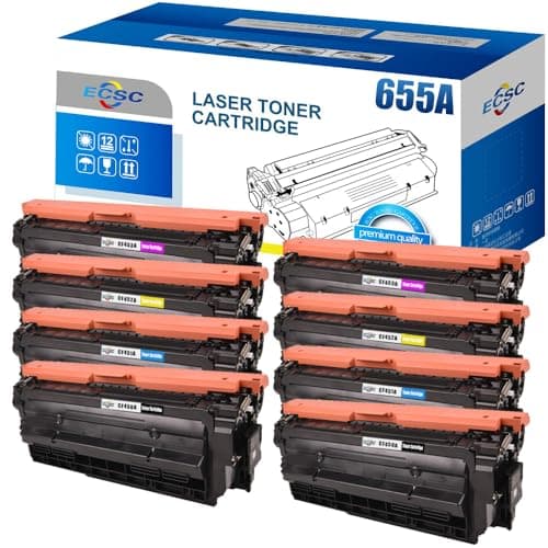 Image of ECSC Toner Cartridge CF450A For Printer, Compatible With HP Colour LaserJet Enterprise Flow MFP M681z MFP M682z M652dn M652n M653dn (B,C,Y,M, 8-Pack)
