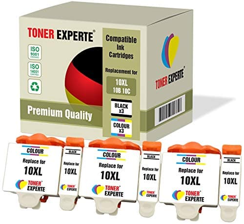Image of TONER EXPERTE 6 XL Compatible Kodak 10XL (10B 10C) Premium Ink Cartridges for Kodak ESP 3 5 7 9 3250 5210 5250 6150 7250 9250 Hero 6.1 7.1 9.1 EasyShare 5000 5100 5200 5300 5500 (3 Black, 3 Colour)