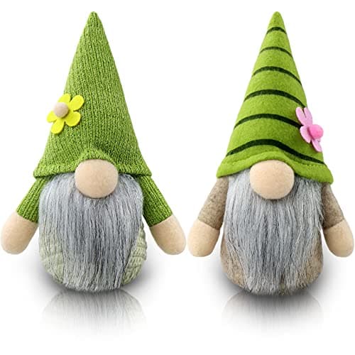 Image of Gehydy Set of 2 Spring Gonks Decoration Summer Easter Flower Gnome Handmade Decor for Home Kitchen