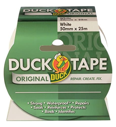 Image of Duck Tape Original White, 50mm x 25m. The original high strength waterproof gaffer and duct adhesive cloth repair tape
