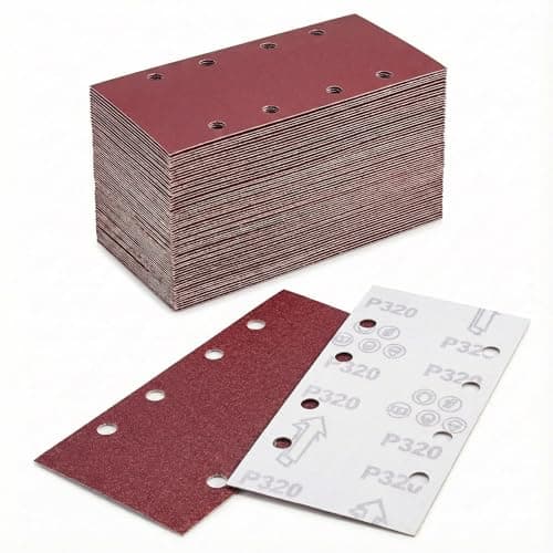 Image of 40 Pcs Sanding Sheets for Electric Sander, Rectangle Sanding Pads with 8 Holes, 95 x 185 mm Hook and Loop Sandpaper for Electric Sander Pads, Grits 60/80/120/180/320/600/800/1000