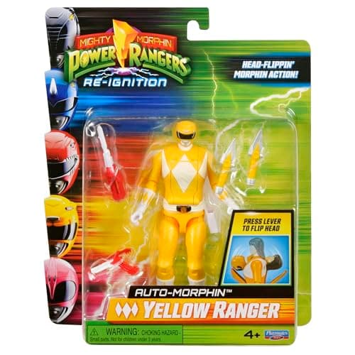 Image of Mighty Morphin Power Rangers: Auto-Morphin Yellow Ranger Action Figure