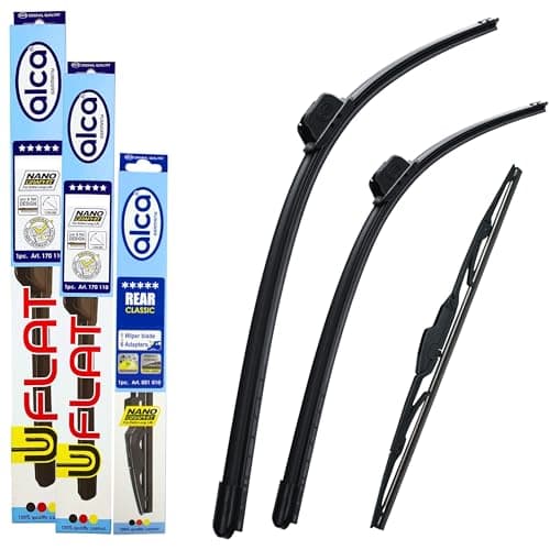 Image of alca Wiper Blades Flat Hook Fits MG 3 2011-2023 Full Set Front And Rear Wipers AH 22"17"14"ARC