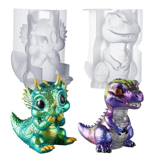 Image of LET’S Resin Dinosaur Resin Molds Silicone,Large Dinosaur Figurine Epoxy Resin Molds,Lifelike Tyrannosaurus Rex and Triceratops Animal Silicone Molds for Resina Art, Gifts, Home Decor
