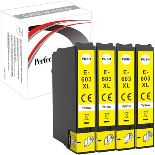 Image of PP Ink Cartridge 603XL For Printer, Compatible with Epson Expression Home XP-2100 XP-2105 XP-2150 XP-2155 XP-3100 XP-3105 XP-3150 XP-3155 XP-4100 XP-4105 XP-4150 Yellow (4-Pack)