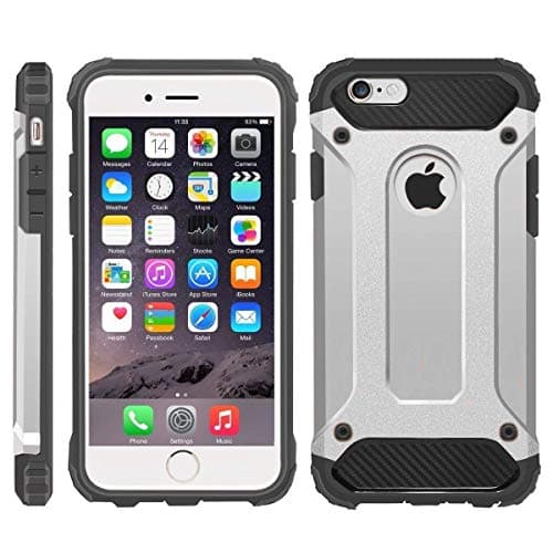 Image of iPro Accessories iPhone 6 Case, iPhone 6S Cover, Military-Duty Case - Impact Resistant Hybrid Heavy Duty [armor case] Dual Layer Armor Hard Plastic And Bumper Protective [SHOCKPROOF] Case (SILVER)