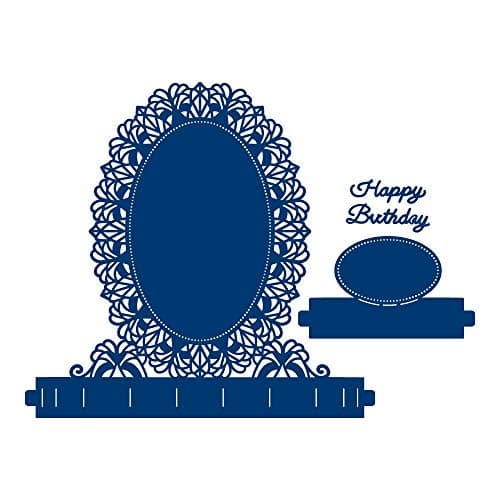 Image of Tattered Lace Flectere Oval Fancy Foundation, Metal, Silver, 17.4 x 12.4 x 0.3 cm