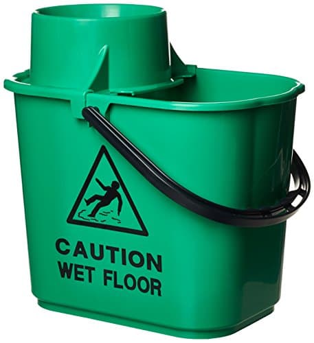 Image of 2Work Plastic Mop Bucket with Wringer 15 Litre Green 102946GN