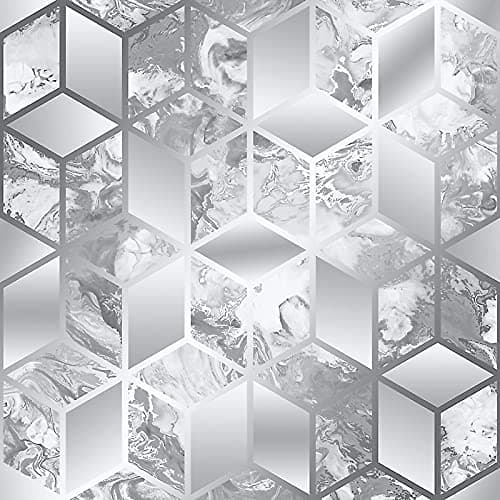 Image of Muriva Elixir Cube Wallpaper - Metallic Silver -166510