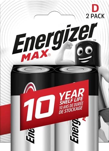 Image of Energizer D Batteries, Max Alkaline Power, 2 Pack