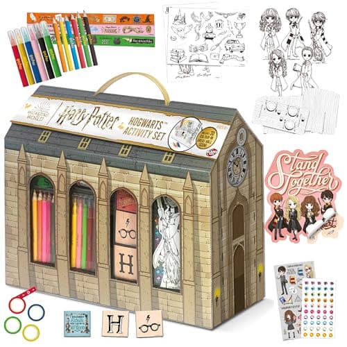 Image of Harry Potter by Bladez Toyz Drawing & Sticker Activity Set - Drawing Set For Kids 6-12 with 250+ Pieces & Color-In Great Hall - Harry Potter Gifts with Pens & Stickers - Perfect Kids Colouring Sets
