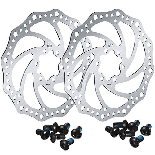 Image of 2 Pieces 160 mm Bike Bicycle Disc Brake Rotor with 12 Bolts Stainless Steel Bicycle Rotors Screws for Road Bike, Mountain Bike, MTB, BMX Bicycle Accessories (Card Dot)