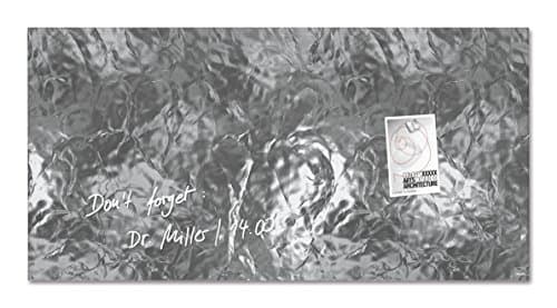 Image of sigel GL268 Magnetic Glass Board / Magnetic Pinboard, 91 x 46 cm, design Shiny Silver - Artverum