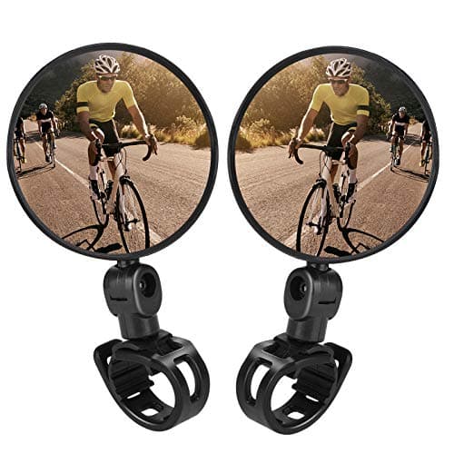 Image of TAGVO Bike Mirrors, 2pcs Bicycle Cycling Rear View Mirrors Adjustable Rotatable Handlebar Mounted Plastic Convex Mirror for Mountain Road Bike