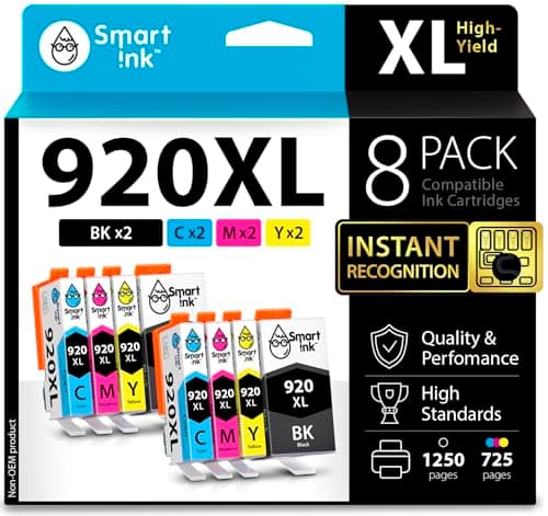Image of Smart Ink Compatible Ink Cartridge Replacement for HP 920 XL 920XL (2BK & 2C/M/Y 8 Pack Combo) compatible with HP Officejet 6000 6500 6500A 7000 7500A