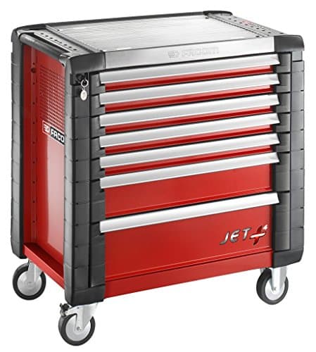Image of FACOM Jet.7M4 Jet+ 7 Drawer Roller Cabinet, Red, 4 MODULES PER Drawer, 971 mm x 546 mm x 964 mm