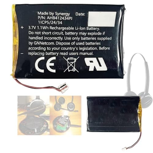 Image of Aousavo New Upgrades AHB412434PJ Replacement Battery Compatible with Ja-Bra Pro 9400, Pro 9450, Pro 9460, Pro 9465, Pro 9470 Wireless Headphones Bluetooth Headset