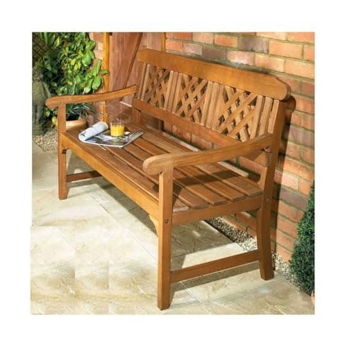 Image of Robert Dyas 3 Seater Garden Bench Hardwood