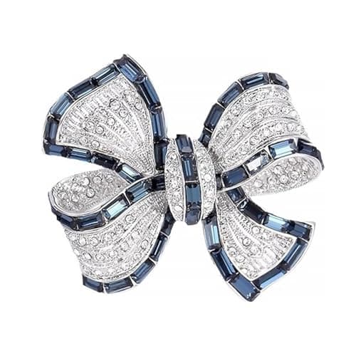 Image of HARY Women's Brooches & Pins - Brooches for Women UK, Rhinestone Bow Brooch pin, Vintage Diamante Buttons, Elegant Dress Jewelry Accessories Gift