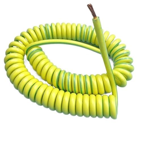 Image of GatherTOOL 1PC Spring Spiral Cable Yellow-Green Ground Wire Single Core 20/18/17/15/13/11/9/7AWG Shrinkable Cable Copper Wire Telescopic Wire Stretch 1/2/3/4/5 Meters