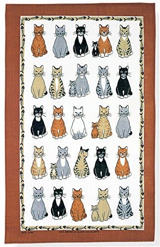 Image of Cats Arrived Linen Tea Towel