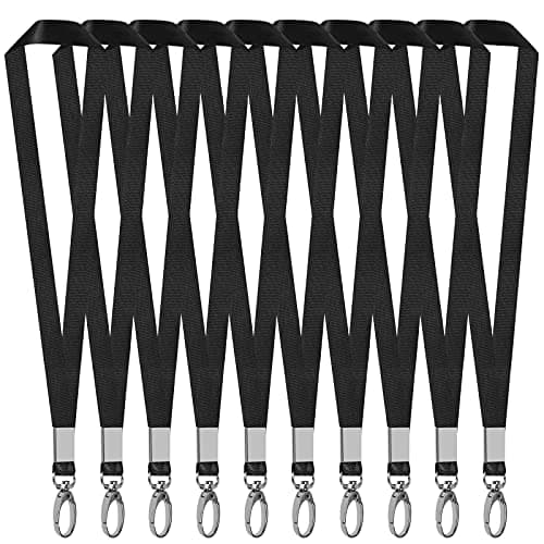 Image of 15Pack Lanyards for Id Badges Black Key Lanyard with Clip Neck Strap with Badge Clip Bulk Lanyards for Neck Name Badge Holder,Id Card,Keys Strap