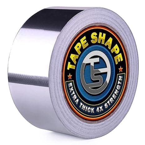 Image of 4All Aluminium Foil Tape 50mm x 50m Heavy Duty Strong Adhesive Heat Resistant Insulation Tape for Sealing Ducts Car Panel and Pipework (50mmx50m, 1 roll)