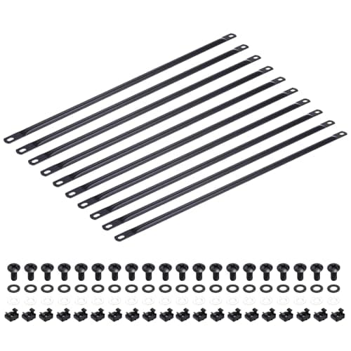 Image of PATIKIL 1U Horizontal Cable Managers, 10 Pack 19 Inch Horizontal Lacing Bar Rack Mount Cord Management Metal Wire Organizer for Network Cabinet, Black