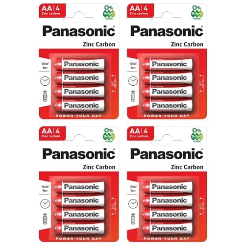 Image of PANASONIC Pack of 4 Blister Packs of 4 Red Zinc-Carbon AA LR06-1.5 V Batteries