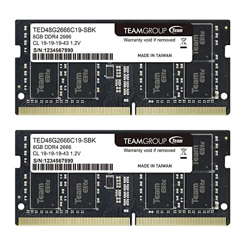 Image of TEAMGROUP Elite DDR4 16GB Kit (2 x 8GB) 2666MHz PC4-21300 CL19 Unbuffered Non-ECC 1.2V SODIMM 260-Pin Laptop Notebook PC Computer Memory Module Ram Upgrade - TED416G2666C19DC-S01-16GB Kit (2 x 8GB)