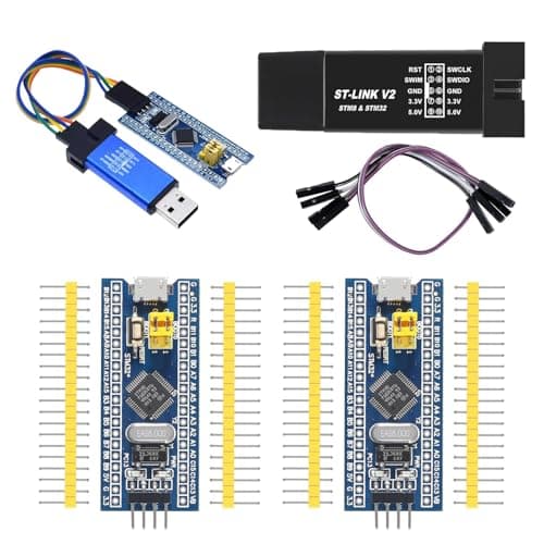 Image of ALAMSCN 2PCS STM32F103C8T6 ARM STM32 Minimum System Development Board with Emulator Downloader, Random Color