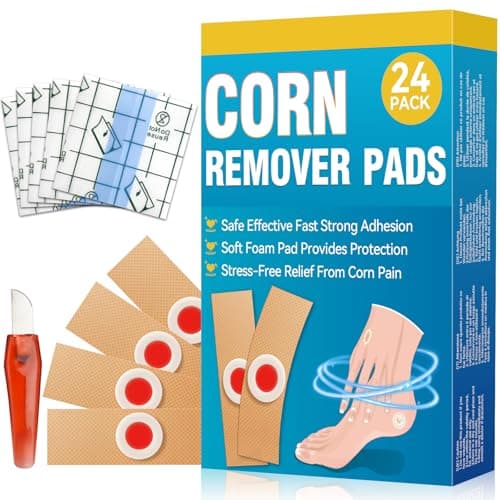 Image of Wart Remover, 24pcs Verruca Treatment Plasters for Feet, Hands & Toes, Effective Corn & Wart Removal, Pain Relief & Skin Repair, Safe & Easy to Use (24 Pack)