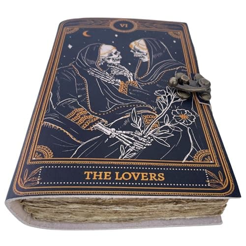 Image of Urban Leather Baphomet Satan Journal Grimoire Book of Shadows Magic Spells Wiccan Witchcraft Journal, Blank Unlined Pages