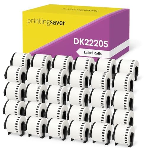 Image of Printing Saver 30 DK-22205 Continuous White Address Labels Compatible with P-Touch QL-500 550 710W 720NW 810W 820NWB 1110NWB Brother Label Printers (62mm x 30.48m)