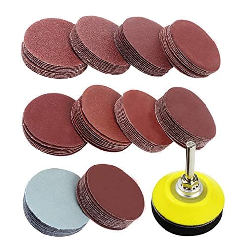 Image of Adwikoso 400 Pcs 50mm Sanding Discs, 80-3000 Grit 2 Inch Sandpaper Discs with 1/4" Shank Backing Plate and Soft Foam Buffering Pad, for Drill Grinder Rotary Tool, Hook and Loop Sand Paper Attachment