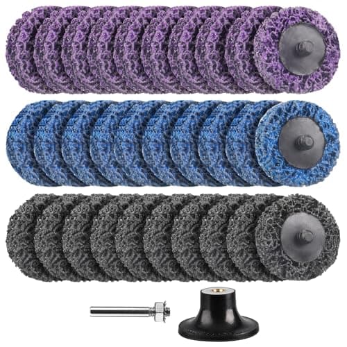 Image of Shineboc 30pcs Grinding Discs 50mm Paint Stripping Discs 2 Inch Sanding Discs for Drill Rust Removal Disc for Metal Steel Grinding Polishing(Purple/Blue/Black)