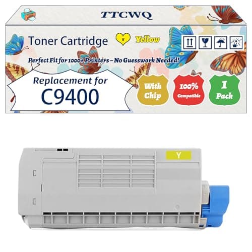 Image of Compatible for Okidata OKI C9400 Toner Cartridge Work for Okidata OKI C9200 C9400 Printers, with Chip, High Yield 15000 Pages, High-Definition Printing (1 Pack Yellow)