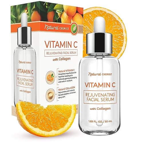 Image of Natural Chemist Facial Serum with Vitamin C and Collagen - Improves Skin Elasticity Reduces Dark Spots and Wrinkles Brightens Cutis - 50m Vitamin C & Collagen