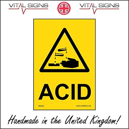 Image of WS028 ACID DANGER TO HEALTH HANDLE WITH CARE BURN SCALD KEEP CLEAR AVOID SIGN 200mm x 300mm Sticker/Sav - White Background
