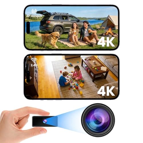 Image of Mini Camera Wireless with 3 Modes (WiFi/AP/Offline), 4K Small No Wifi Security Camera with Night Vision, Motion Detection, Magnetic Mount, 7H Battery Life,for Pet/Home/Car Indoor/Outdoor(Black)