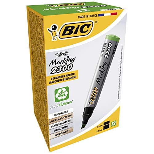 Image of BIC Marking 2300 Permanent Markers Chisel Tip Green 12 Box