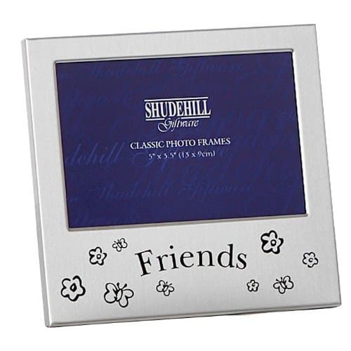 Image of ukgiftstoreonline Satin Steel Photo Frame Friends Gift 5" x 3.5" photo, Grey