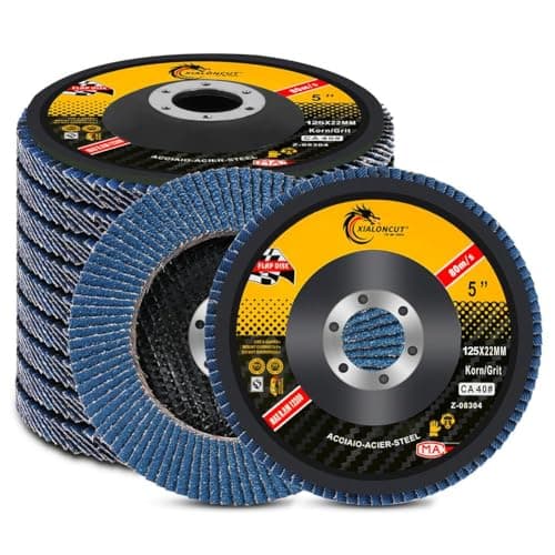 Image of Flintronic Flap Discs 125mm 40 Grit, 10 Pack Grinding Sanding Discs Wheel for Angle Grinder, Abrasive Discs for Stainless Steel, Cast Iron, Sheet Metal and Wood (Ø125mm x 22mm)