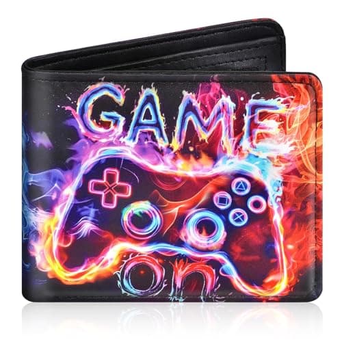 Image of VOYANTE Kids Wallet for Boys, Bifold Boys Wallets for Kids 9-12, Coin Purse, RFID Blocking Wallets with Game Controller Pattern, Cool Gaming Gifts for Boys Teenage Adults (B)